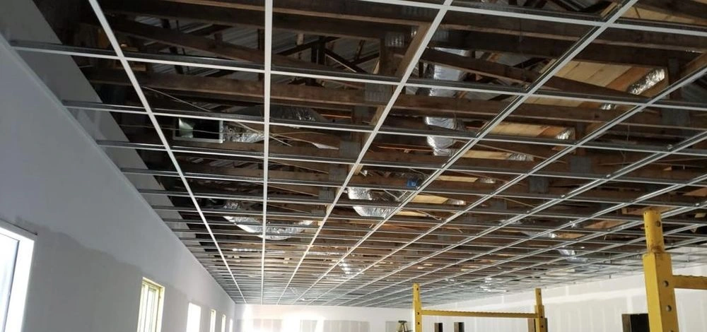 Suspended ceiling grid and interior framing