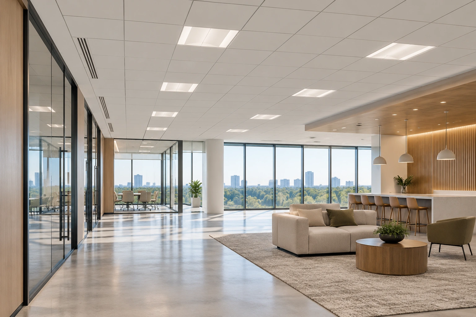 Acoustic ceiling installation & repair — an Atlanta-area architectural interior