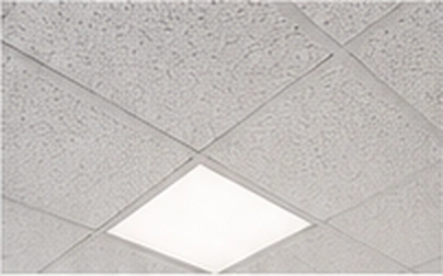 Acoustic ceiling tiles with an inset light panel